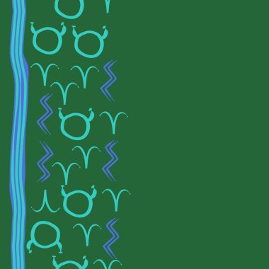 Burçların dikişsiz deseni, vektör illüstrasyonu