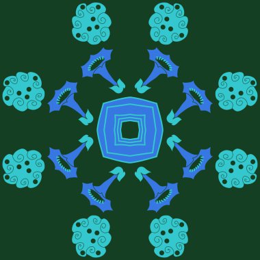 çiçekler, vektör çizim ile sanatsal seamless modeli