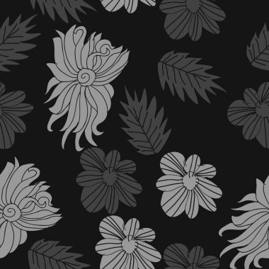 çiçekler, vektör çizim ile sanatsal seamless modeli