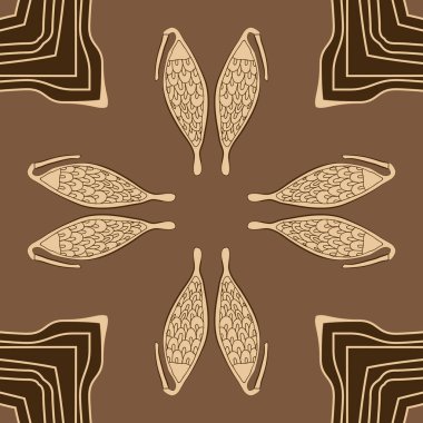 Soyut basit balıklar Dikişsiz desen