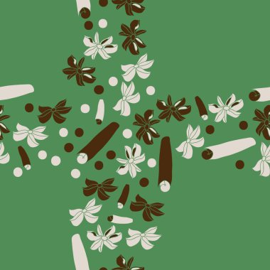 Tarçın ve anason ile soyut dikişsiz desen 