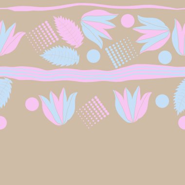 sanatsal çiçekler ve noktalar, vektör sanat illüstrasyon ile arka plan