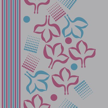 Renkli yapraklar ve çizgilerle dikişsiz desen