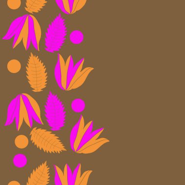 Modern çiçek çerçeve tasarım arka planda soyut çiçek elemanları