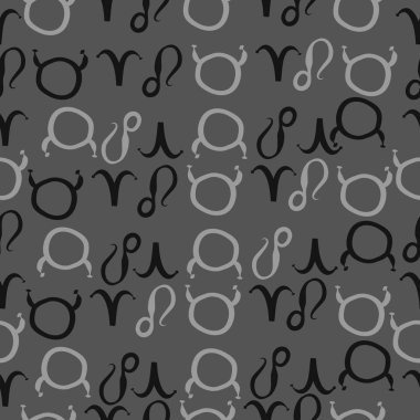 Zodiac Signs ile Dikişsiz soyut desen, vektör illüstrasyon