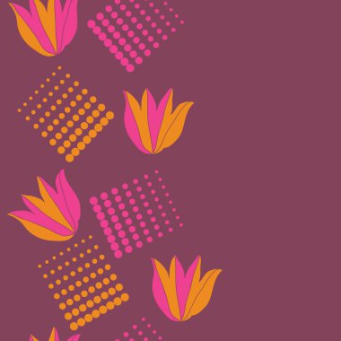 Noktalı soyut çiçekler, modern çiçek arka plan tasarımı 