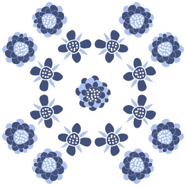 Soyut basit çiçeklerle kesintisiz soyut desen