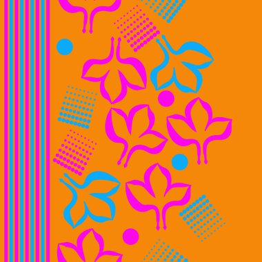 Renkli yapraklar ve çizgilerle dikişsiz desen