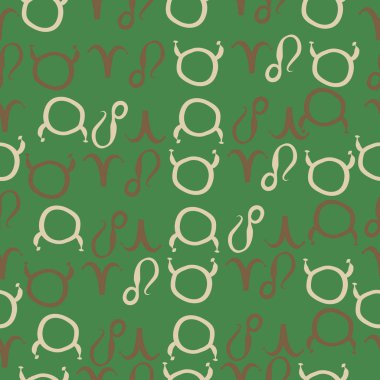 Zodiac Signs ile Dikişsiz soyut desen, vektör illüstrasyon