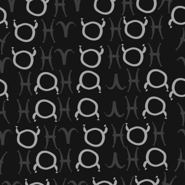 Zodiac Signs Dikişsiz desen. Vektör Illustration