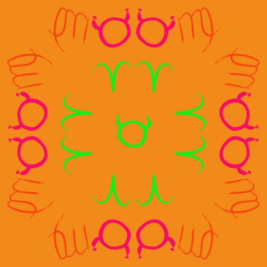 Zodiac Signs ile Dikişsiz soyut desen, vektör illüstrasyon