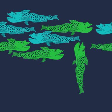 Renkli balık ile dikişsiz soyut desen