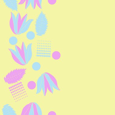 Çiçek motif, yaprakları ve lale Dikişsiz deseni.