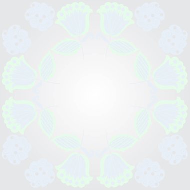 Soyut çiçekler daire çerçevesinin dikişsiz deseni