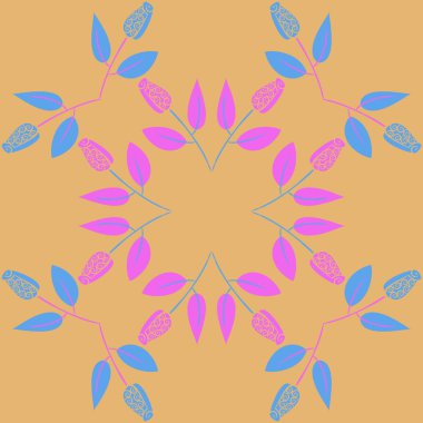 Çiçeklerle kesintisiz soyut desen, vektör arka plan