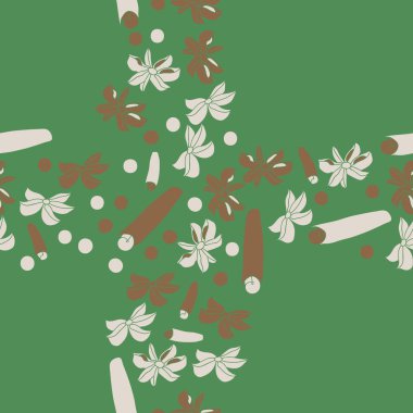 Tarçın ve anason ile soyut dikişsiz desen 