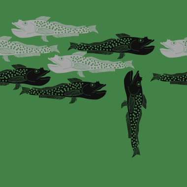 Renkli balık ile dikişsiz soyut desen