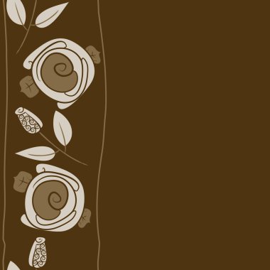 Çiçeklerle kesintisiz soyut desen, vektör arka plan