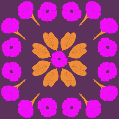 Soyut basit çiçeklerin kusursuz deseni