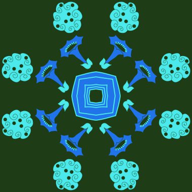 çiçekler, vektör çizim ile sanatsal seamless modeli