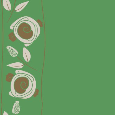 Çiçeklerle kesintisiz soyut desen, vektör arka plan