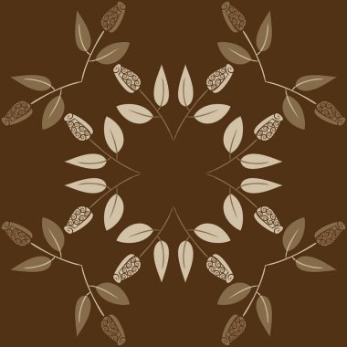 Çiçeklerle kesintisiz soyut desen, vektör arka plan