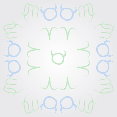 Zodiac Signs ile Dikişsiz soyut desen, vektör illüstrasyon