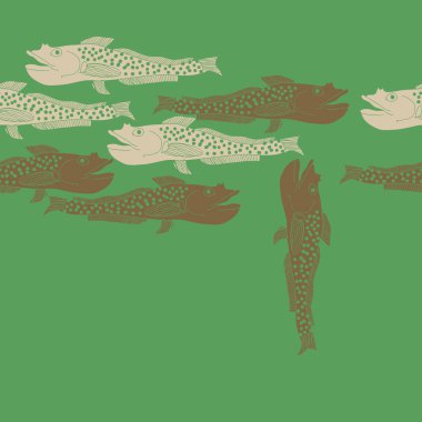 Renkli balık ile dikişsiz soyut desen