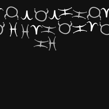 Burçların dikişsiz deseni, vektör illüstrasyonu