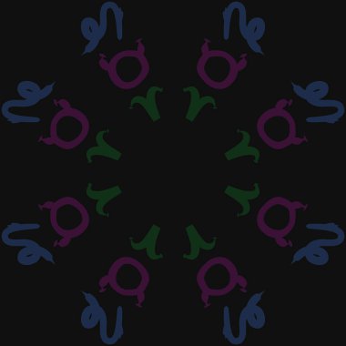 Zodiac Signs ile Dikişsiz soyut desen, vektör illüstrasyon