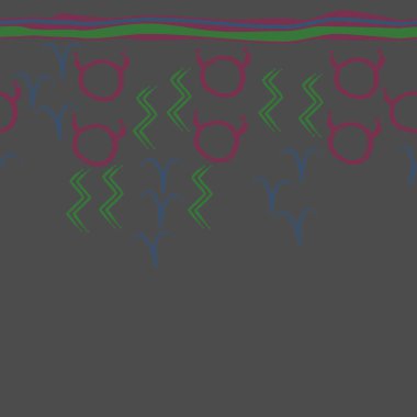 Burçların dikişsiz deseni, vektör illüstrasyonu