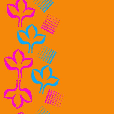 Renkli yapraklar ve noktalarla dikişsiz desen 