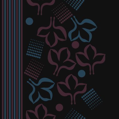 Renkli yapraklar ve çizgilerle dikişsiz desen