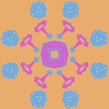 çiçekler, vektör çizim ile sanatsal seamless modeli