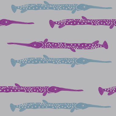 Soyut basit balık ile dikişsiz desen