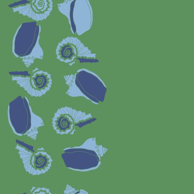 arka planda renkli parlak deniz kabukları seti