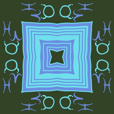 zodyak işaretleri soyut dikişsiz desen, vektör illüstrasyon