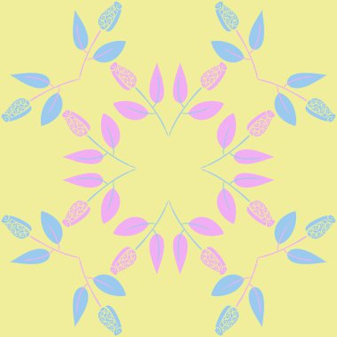 Çiçeklerle kesintisiz soyut desen, vektör arka plan