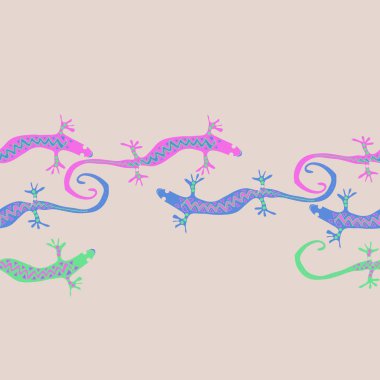 sorunsuz yatay kertenkele desen, sadece vektör illüstrasyon