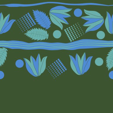 sanatsal çiçekler ve noktalar, vektör sanat illüstrasyon ile arka plan