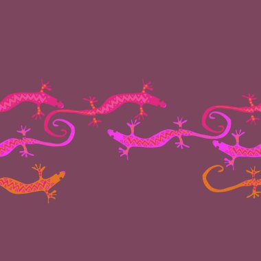 sorunsuz yatay kertenkele desen, sadece vektör illüstrasyon