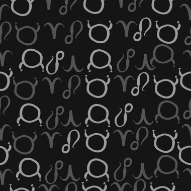 Zodiac Signs ile Dikişsiz soyut desen, vektör illüstrasyon