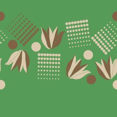 Noktalı soyut çiçekler, modern çiçek arka plan tasarımı 