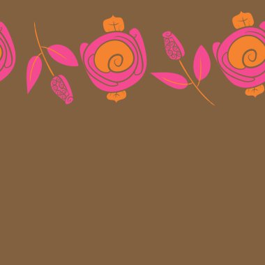 Çiçeklerle kesintisiz soyut desen, vektör arka plan