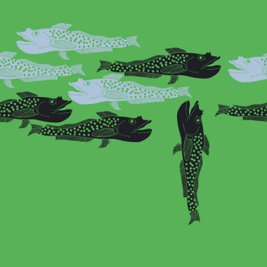 Renkli balık ile dikişsiz soyut desen