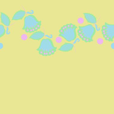 çiçekler, vektör çizim ile sanatsal seamless modeli