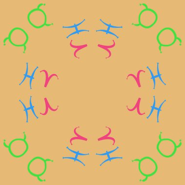 Burçların dikişsiz deseni, vektör illüstrasyonu