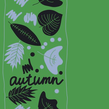 arka planda kelime sonbahar ile renkli sonbahar yaprakları