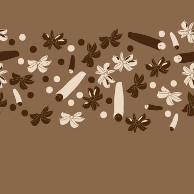 Tarçın ve anason ile soyut dikişsiz desen 