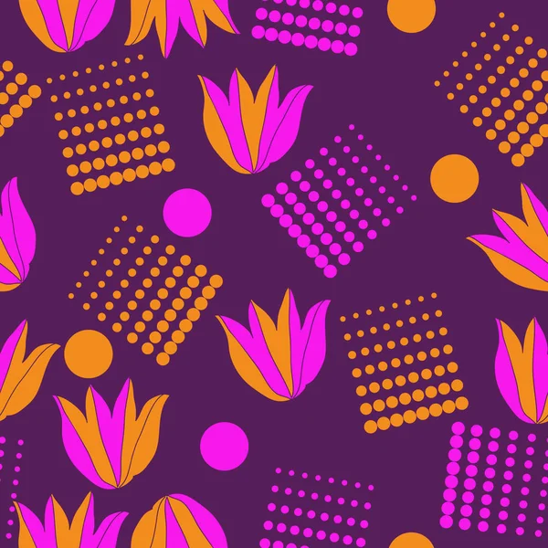 Elementos Flores Abstractas Con Puntos Moderno Diseño Floral Fondo — Vector de stock